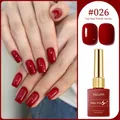 Deep cherry red gel nail polish #026 with glossy and matte effects for manicures. - Cherry Red (#026)