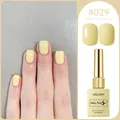 Pale yellow gel nail polish #029 from XEIJAYI, 15ml bottle with swatch - Light Yellow (#029)