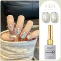 Sparkling glitter silver gel nail polish #034 with large sequins for salon quality manicure - Silver Glitter (#034)