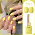 Vibrant macaron series gel nail polish shade #035 yellow for professional 15ml manicure. - Lemon Yellow (#035)