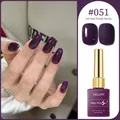 Professional deep purple gel nail polish #051 featuring glossy and matte finish effects - Deep Purple (#051)