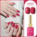 Cherry red gel nail polish #059, gloss finish with model hand display and 15ml bottle - Magenta (#059)
