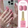 Macaron pink gel nail polish shade 062 showing professional glossy and matte finishes - Pink-Purple (#062)