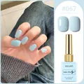 Light blue macaron series gel nail polish shade 067 with matte and glossy swatches - Light Blue (#067)
