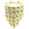 Close-up van katoenen bandana voor huisdieren met ananaspatroon - M / Kleine Ananas