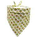 Zachte katoenen driehoekige sjaal voor huisdieren met een groene kiwi-fruitprint - M / Kiwi
