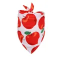 Zachte puur katoenen bandana voor huisdieren met levendig rood appelpatroon voor honden en katten - M / Rode Appel