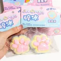 Zweierpack rosa glitzernde Katzenpfoten-Squishy-Spielzeuge zum Stressabbau und Spielen - Crushed Ice Katzenpfote-Stil