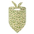 Bandana per cani in cotone con stampa a margherite verdi, elegante sciarpa triangolare. - L / Verde