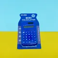 Blue mini pocket calculator KC-888 in blister packaging with 8-digit display for students - Solid Color Style (KC888) / Dark Blue