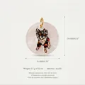 Leichter runder Acryl-Anhänger mit süßer Hunde-Illustration und goldenem Biegering - Border Collie Mit Brille (MQPK254218R)