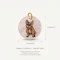 Runder Acryl-Anhänger mit französischer Bulldogge Illustration für Schmuckherstellung - Gelbe Französische Bulldogge (MQPK254218R)