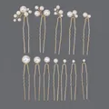 Elegant 12-piece pearl U-shaped hair pins set for exquisite bridal and daily hairstyles - Gold Everyday Commute Hairpin Set Hs-j7354g