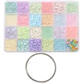 Assorted colorful glass seed and bugle beads kit with wire for DIY jewelry making - Steel Wire Bracelet With 24 Squares Macaron Colors 120g/box