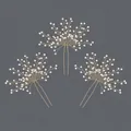 Elegant gold-tone pearl and rhinestone U-shaped bridal hair pin set for updos - Gold Flower Versatile Hairpin Set Hs-j7496g