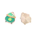 St. Patrick's Day groene klaver ketel bedel hanger voor DIY kettingen en oorbellen - Klaver Goudpot Stijl (A5-018) / 19*15mm, 1.17g