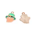 St. Patrick's Day leprechaun emaille legering hanger voor DIY sieraden maken accessoires - Gnoom met Groene Hoed Stijl (A5-020) / 18*15mm, 0.85g