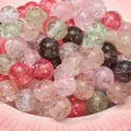 10mm mixed color resin crackle opal round beads with iridescent glitter for DIY jewelry making - Translucent Random Mix (colorful Mist And Flowing Light) 10 Capsules/pack / Approx 10mm, Hole Approx 1.5mm