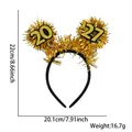 Gold glitter 2027 New Year tinsel headband variant for countdown party celebrations - Gold 2027 Tinsel Style / New Year Headband