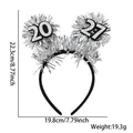 Festive 2027 New Year silver tinsel headband for holiday party celebration accessory - Silver 2027 Tinsel Style / New Year Headband