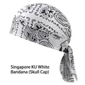 Atmungsaktive weiße Piratenmütze mit Paisley-Totenkopf-Print für Sport und Alltag - Totenkopf Weiß / Einheitsgröße