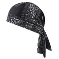Schwarze Paisley Bandana Piratenkappe für Radsport Outdoor Sport und Biker Mode - Totenkopf Schwarz / Einheitsgröße