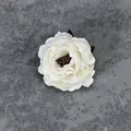 Cabeza de peonía artificial blanca para ramilletes de boda y decoración floral artesanal. - Colores Otoñales: Blanco Lechoso