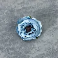 Testa di peonia in seta artificiale blu fatta a mano per decoro DIY - Colori autunnali - Blu da sogno