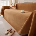Manta para sofá de color marrón con diseño de espiga en un salón cálido y acogedor. - 180*150 / Naranja