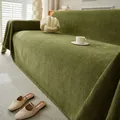 Funda de sofá verde liso con diseño de espiga elegante, manta decorativa de 230 cm - Toalla De Sofá Ancha 180 Personalizada Por Metro / Verde matcha