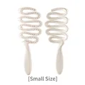 Ergonomic wavy hollow vent hairbrush for scalp massage and hair styling, small size - White / Small