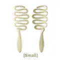 Small sized professional vented ribbon hairbrush for scalp massage in creamy beige - Green / Small