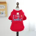 Roter Haustier-Hoodie mit 'I STILL LIVE WITH MY PARENTS' Stickerei für Hunde und Katzen - Ich lebe noch bei meinen Eltern Hoodie