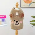 Detailed view of the soft brown sherpa pet vest featuring a cute teddy bear design - Dudu Lambswool Vest - Little Bear