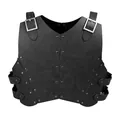 Coraza de cuero negro del Renacimiento medieval para cosplay vikingo y utilería de teatro. - Negro A