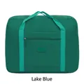 Large capacity waterproof folding travel storage bag in lake blue for luggage clothes - Lake Blue