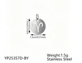 Silver Aries zodiac cutout stainless steel round pendant for DIY jewelry making - Aries - Steel