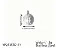 Stainless steel hollow round Pisces zodiac pendant with 1.3cm diameter and 1.5g weight - Pisces - Steel