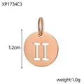 Rose gold stainless steel Gemini zodiac hollow round pendant with Roman numeral II - XP1734C3