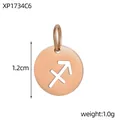 Rose gold stainless steel Sagittarius zodiac hollow round pendant charm, 1.2cm size - XP1734C6