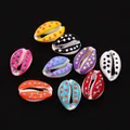 Colorful natural cowrie shell beads with polka dot patterns for creative DIY jewelry making - Mixed Colors (20 Pieces/pack) / 9x19mm,1.5g