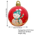 Inflatable Christmas ball with snowman pattern, 26 inch height for garden decoration - Red Snowman Christmas Ball (Inflatable Handle) / Red