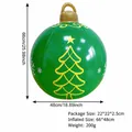 Green inflatable Christmas ball ornament with yellow tree design for outdoor holiday decor - Green Christmas Tree Ball (Inflatable Handle) / Green