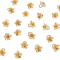 Resin imitation pearl lily of the valley flower bud charms for DIY jewelry making - Miniature Five-petaled Flower Approximately 6.5mm In Diameter Yellow 5 Pieces/pack