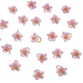 Pink resin pearl lily of the valley flower charms with gold loops for DIY jewelry making - Miniature Five-petaled Flowers Approximately 6.5mm In Diameter Light Purple 5 Per Pack.