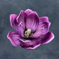 13 cm künstlicher EVA-Magnolienblütenkopf in Lila für Deko und Kopfschmuck - B9--13cm4 Größe