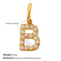 Letter B pendant in 18K gold plated stainless steel with sparkling rhinestones - Rhinestone Letter B Style (PJ1146WEGB)