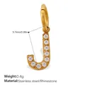 18K gold plated stainless steel initial letter J pendant with sparkling rhinestones - Rhinestone Letter J Style (PJ1146WEGJ)