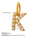 Fashion 18K gold plated stainless steel letter K pendant with sparkling rhinestones - Rhinestone Letter K Style (PJ1146WEGK)