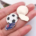 Enamel soccer ball and goalie glove charms for DIY bracelet and keychain accessories - One White Oil-sprayed Sports Soccer Glove 25x30mm 2.3g 25759